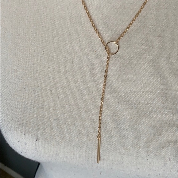 Gold Drop Simple Necklace - Picture 4 of 5